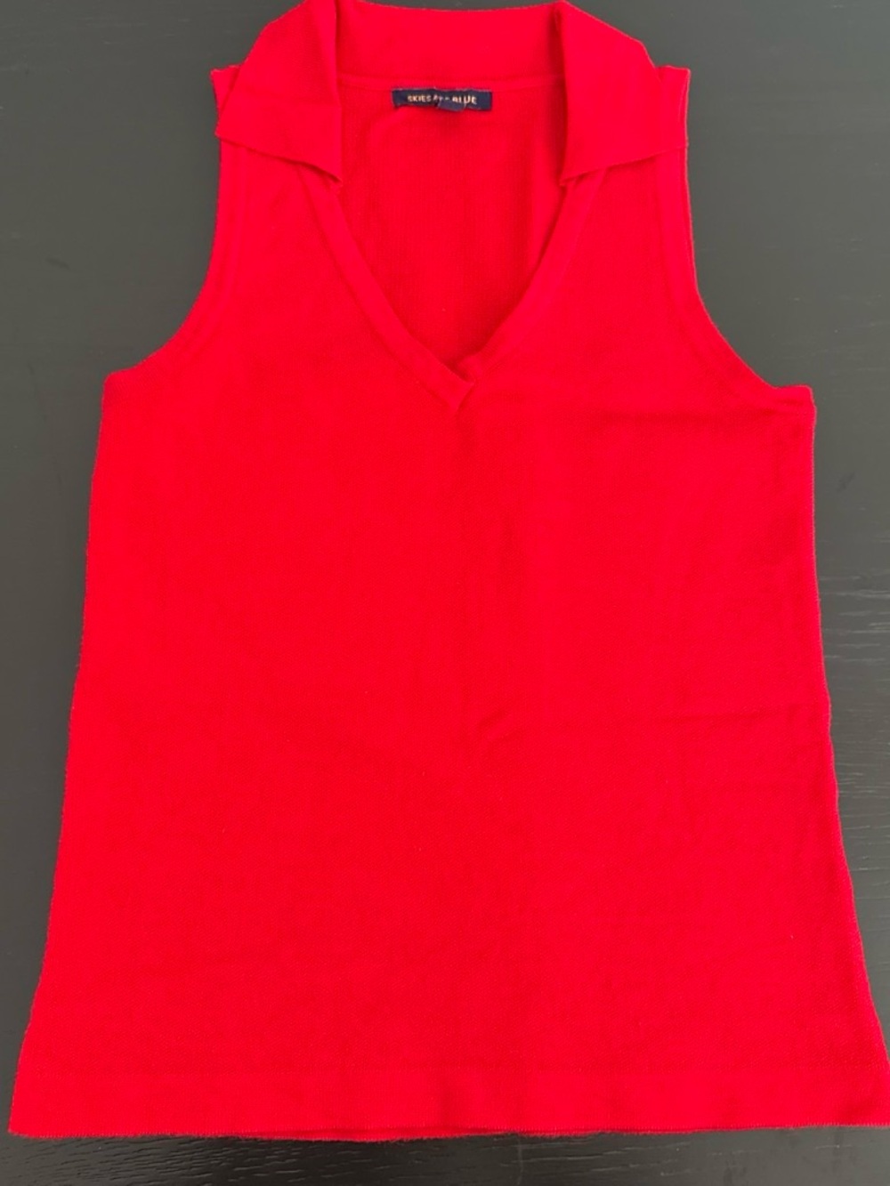 Skies Are Blue Sleeveless V-Neck Tank Top - Red